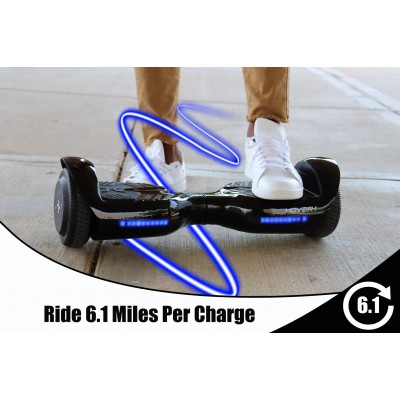 Hover 1 Superstar Electric Self Balancing Hoverboard with LED Lights, Bluetooth Speakers, and App Connectivity, Black   568374089
